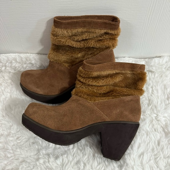 Skechers Faux Suede Fur Ankle Boots Size 6 - Picture 1 of 9